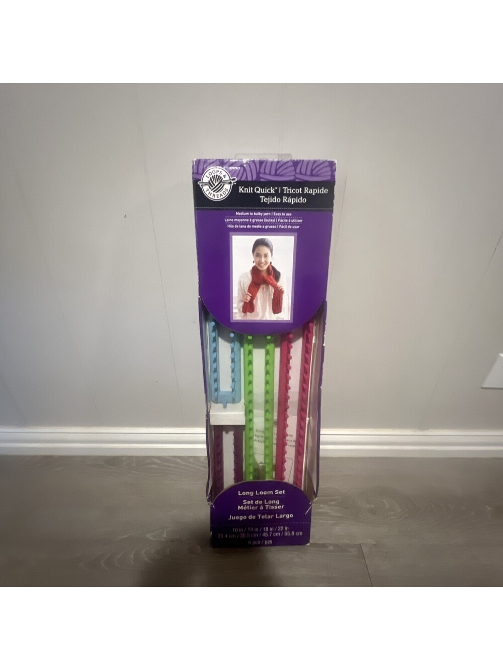 Loops & Threads Knit Quick Long Loom Set Medium to Bulky Yarn 6 Piece Set NOS